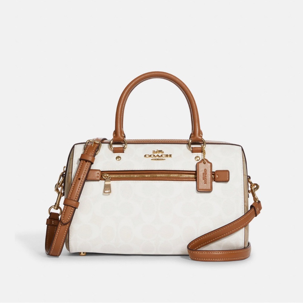Coach Rowan Satchel In Blocked Signature Canvas